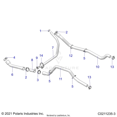 ENGINE, COOLING SYSTEM, HOSES - A25SEE57CY/EY (C0211235-3)