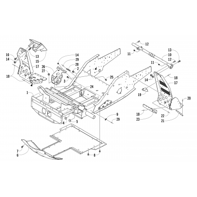 FRONT FRAME AND FOOTREST ASSEMBLY