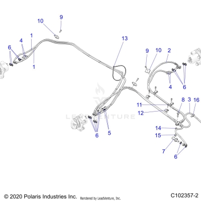 BRAKES, BRAKE LINES, REAR - A21S6E57A1/3A1 (C102357-2)