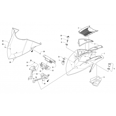 WINDSHIELD AND INSTRUMENTS ASSEMBLIES