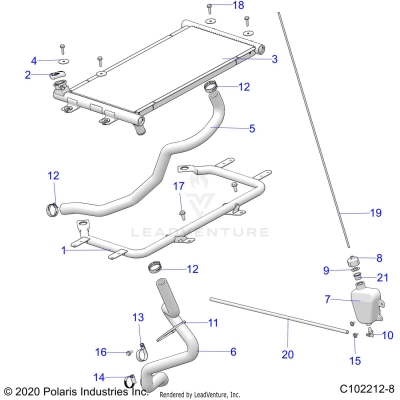 ENGINE, COOLING SYSTEM, RADIATOR - A20SXM95AL/CAL (C102212-8)