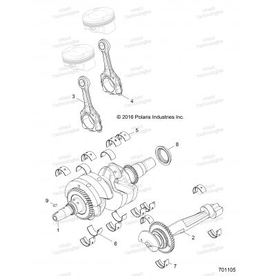 Engine, Crankshaft R17rva99a1/E99e9/E99as/E99ay/M99am/Vu99av