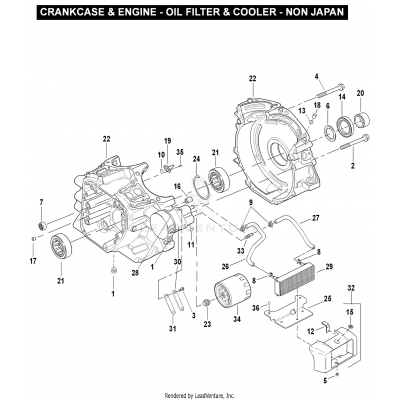 CRANKCASE & ENGINE - OIL FILTER & COOLER - NON JAPAN