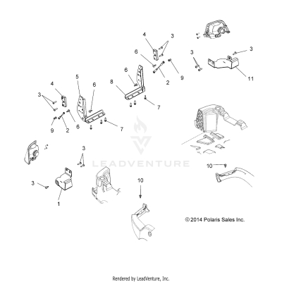 BODY, TAILGATE BRACKETS - A19SWE57B1 (49ATVTAILGATEMTG1570X2)