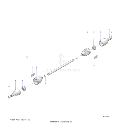DRIVE TRAIN, FRONT DRIVE SHAFT - A25SJE57CP/EP (C102616)