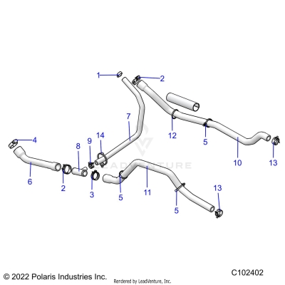 ENGINE, COOLING SYSTEM, HOSES - A25SDE57P2 (C102402)