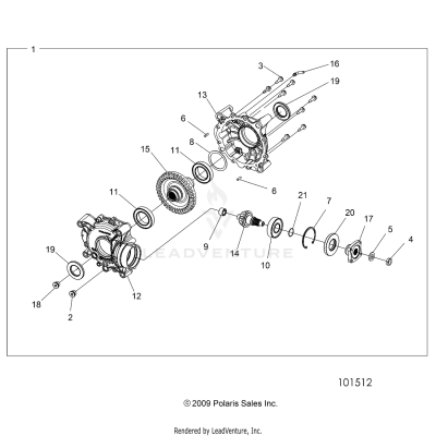 DRIVE TRAIN, REAR GEARCASE INTERNALS - A25SVA85A4 (101512)