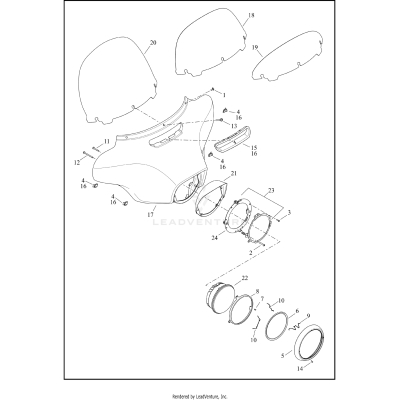 WINDSHIELD, FAIRING AND HEADLAMP - FLHTP