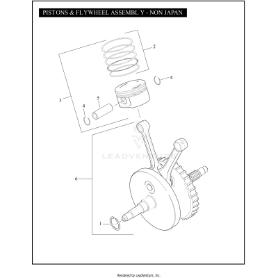 PISTON & FLYWHEEL ASSEMBLY 110™ - NON JAPAN