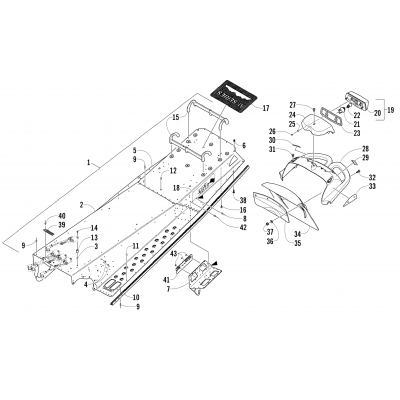 TUNNEL, REAR BUMPER, AND TAILLIGHT ASSEMBLY