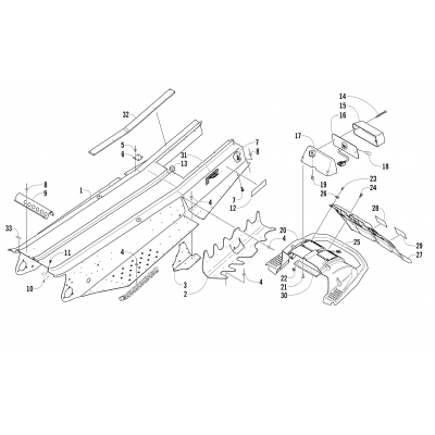 TUNNEL, REAR BUMPER, AND TAILLIGHT ASSEMBLY