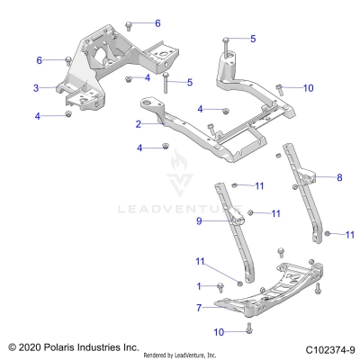BODY, FRONT RACK SUPPORT - A20SVA85A3 (C102374-9)