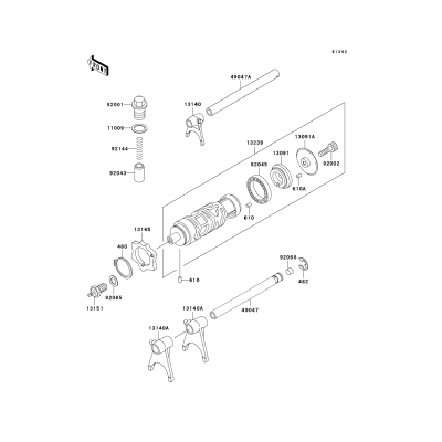 Gear Change Drum/Shift Fork(s)