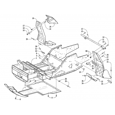 FRONT FRAME AND FOOTREST ASSEMBLY