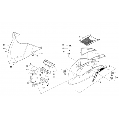 WINDSHIELD AND INSTRUMENTS ASSEMBLIES