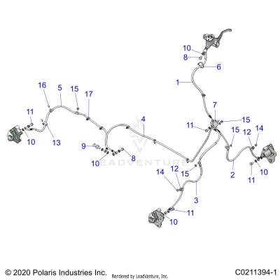 BRAKES, BRAKE LINES - A25SEF57CA/EA (C0211394-1)