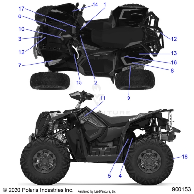 BODY, DECALS - A20SVE95PR (900153-01)