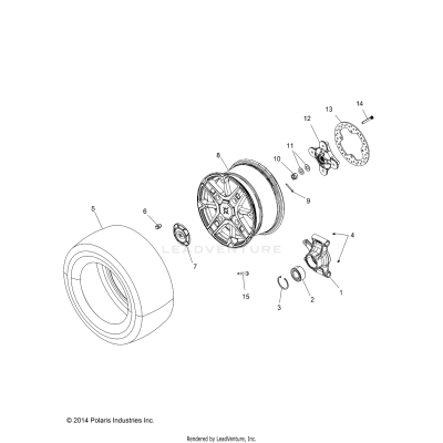 WHEELS, REAR and HUB - A19SYE95BV [49ATVWHEELRR15TR1000]