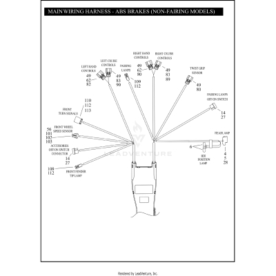 MAIN WIRING HARNESS - ABS BRAKES (NON-FAIRING MODELS)