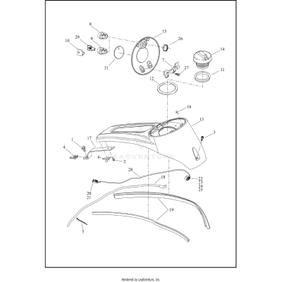 CONSOLE, FUEL TANK - FLHTK AND FLTRK