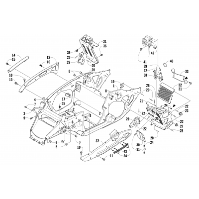 FRONT FRAME AND FOOTREST ASSEMBLY