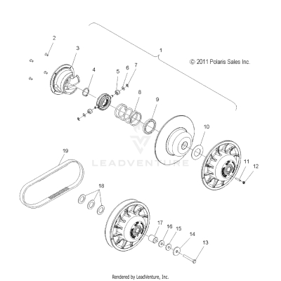 DRIVE TRAIN, CLUTCH, SECONDARY - S20EKL8RS ALL OPTIONS (49SNOWDRIVENCLUTCH1322948)