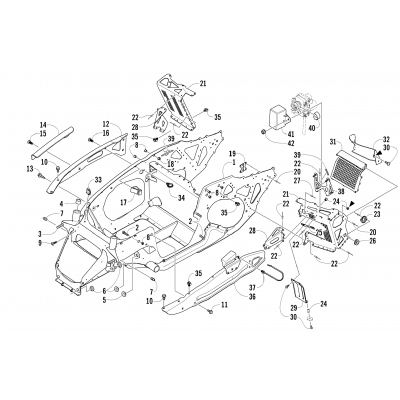 FRONT FRAME AND FOOTREST ASSEMBLY