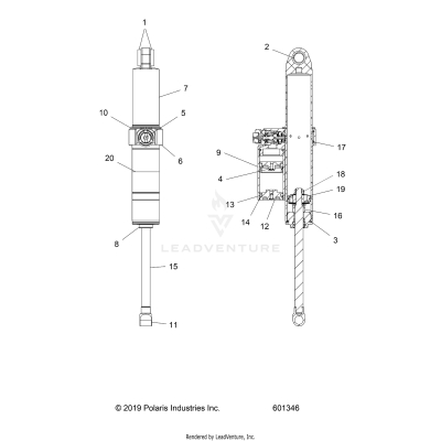 SUSPENSION, SHOCK, REAR TRACK (7045297) - S20EKL8RS (601346)