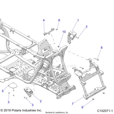 CHASSIS, FRONT CAB SUPPORTS - A25SGE95CT/ET (C102071-1)
