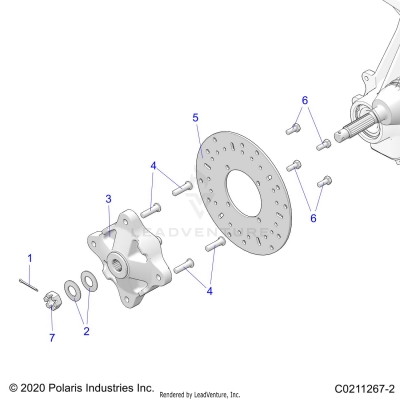 SUSPENSION, FRONT HUB and BRAKE DISC - A25SDZ57AP (C0211267-2)