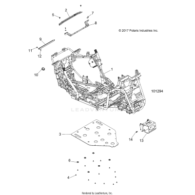 CHASSIS, MAIN FRAME AND SKID PLATE - A19DCE87AK (101294)