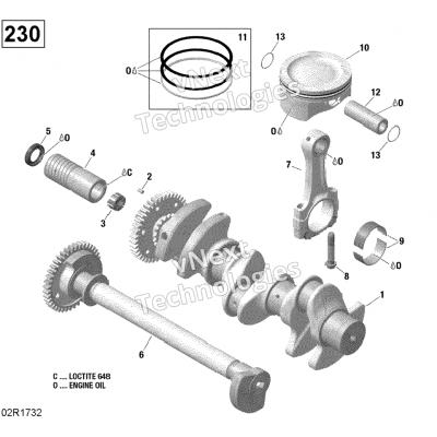 Crankshaft, Pistons And Balance Shaft - 230