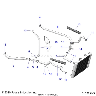 ENGINE, COOLING SYSTEM, HOSES - A24SJE57AX (C102234-3)