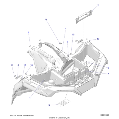 BODY, FRONT CAB - A23SHE57FS/S57FS/CS/CP/ES/EP (C0211532)