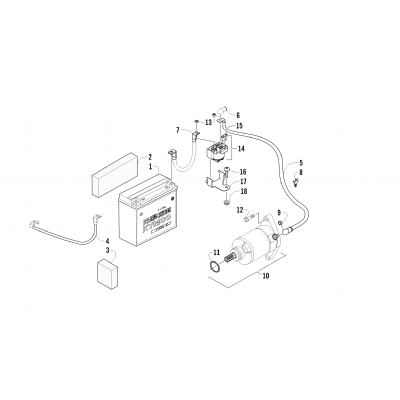 BATTERY AND STARTER ASSEMBLY