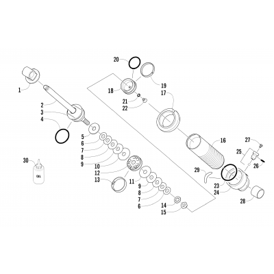 REAR SUSPENSION FRONT ARM SHOCK ABSORBER