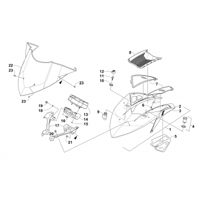 WINDSHIELD AND INSTRUMENTS ASSEMBLIES