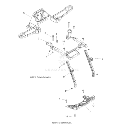BODY, FRONT RACK SUPPORT - A19SVA85BG (49ATVRACKMTG13850SCRAM)