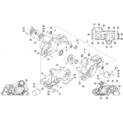 CRANKCASE ASSEMBLY (ENGINE SERIAL NO. UP TO 20101689)