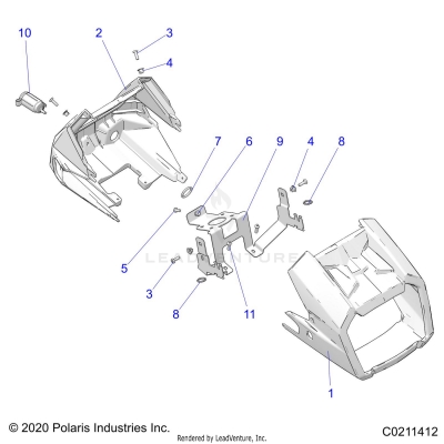 BODY, HEADLIGHT POD - A24S6E57A1 (C0211412)