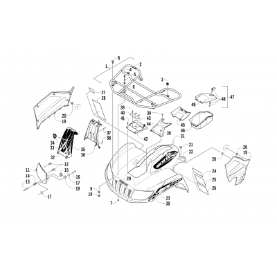 FRONT RACK, BODY PANEL, AND HEADLIGHT ASSEMBLIES