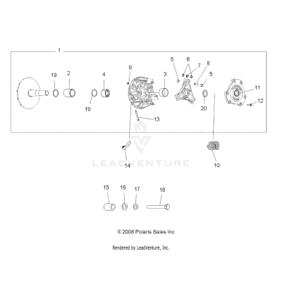 DRIVE TRAIN, PRIMARY CLUTCH - A19SVS95CR/ER (49ATVCLUTCH10SPXP550)
