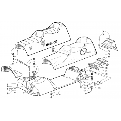 GAS TANK, SEAT, AND TAILLIGHT ASSEMBLY