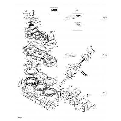 Cylinder, Exhaust Manifold (599)
