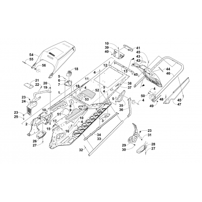 TUNNEL, REAR BUMPER, AND SNOWFLAP ASSEMBLY