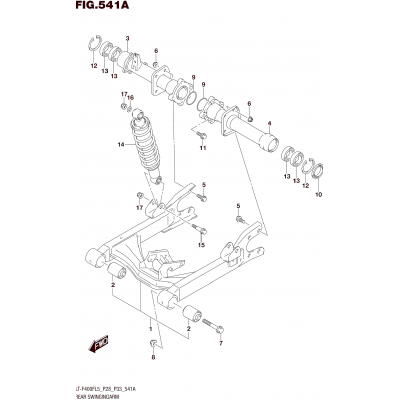 REAR SWINGINGARM (LT-F400FL5 P28)