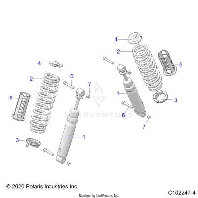 SUSPENSION, MIDDLE SHOCKS and MOUNTING - A23S6E57F1/FK (C102247-4)