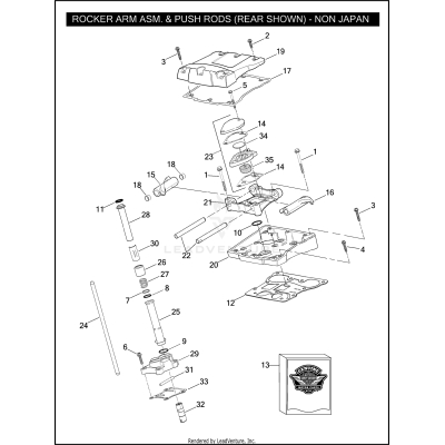 ROCKER ARM ASSEMBLY & PUSH RODS - TWIN CAM 110™ - NON JAPAN