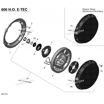 Engine - Rewind Starter - 600Ho E-Tec