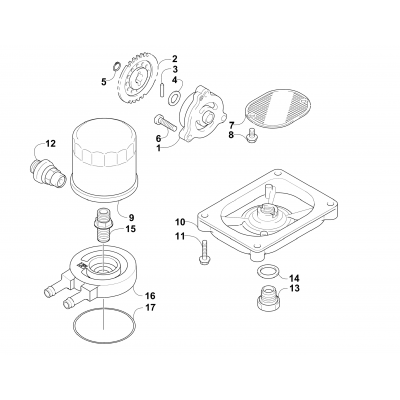 OIL FILTER/PUMP ASSEMBLY (ENGINE SERIAL NO. UP TO 0700A60445999)